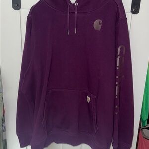 Carhartt Purple Sweatshirt with Hood and Logo